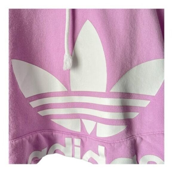 Adidas Originals Purple Cropped Hoodie - Picture 6 of 9